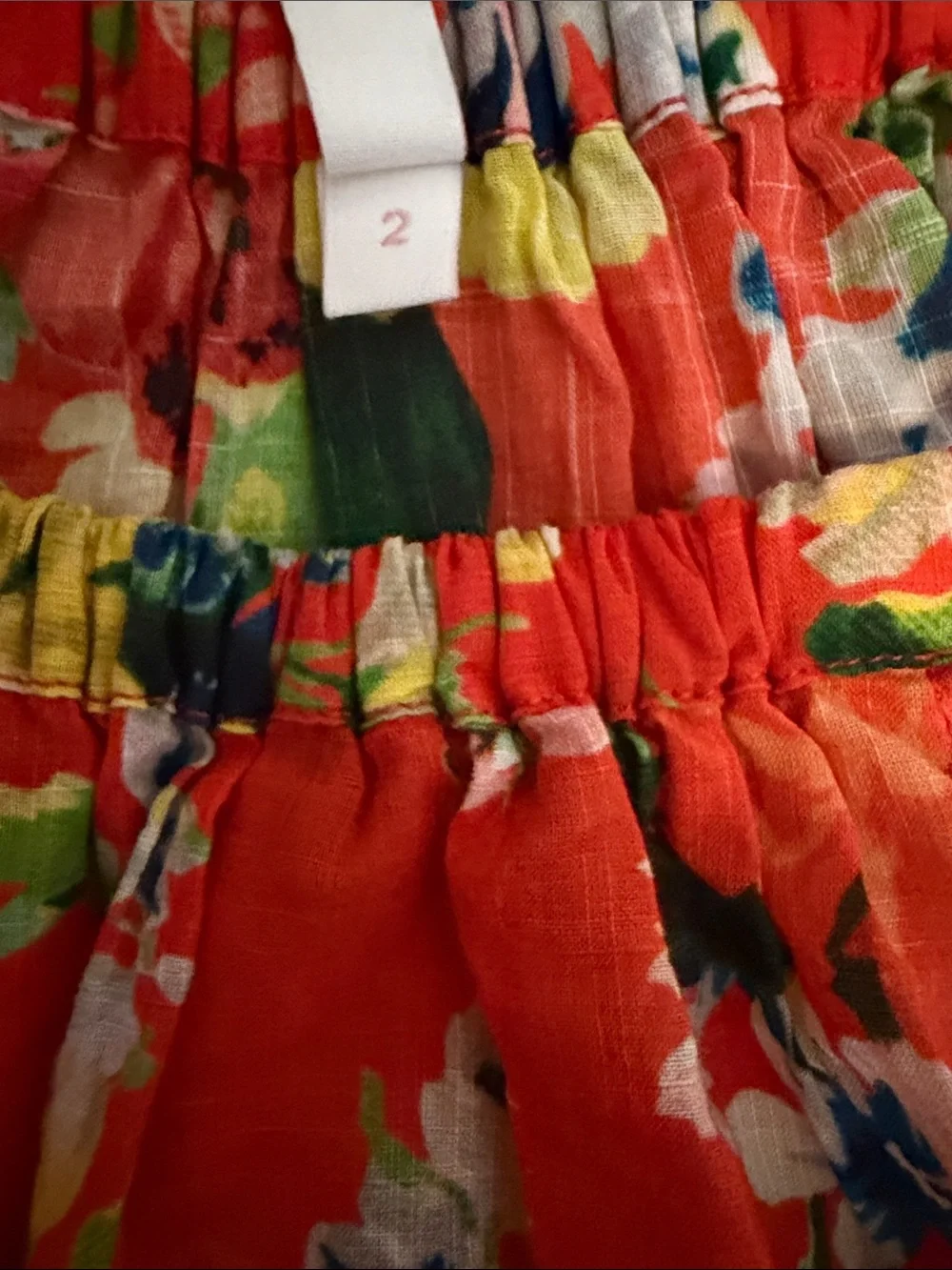 Zimmermann size 2 Red Floral Tiered Sundress